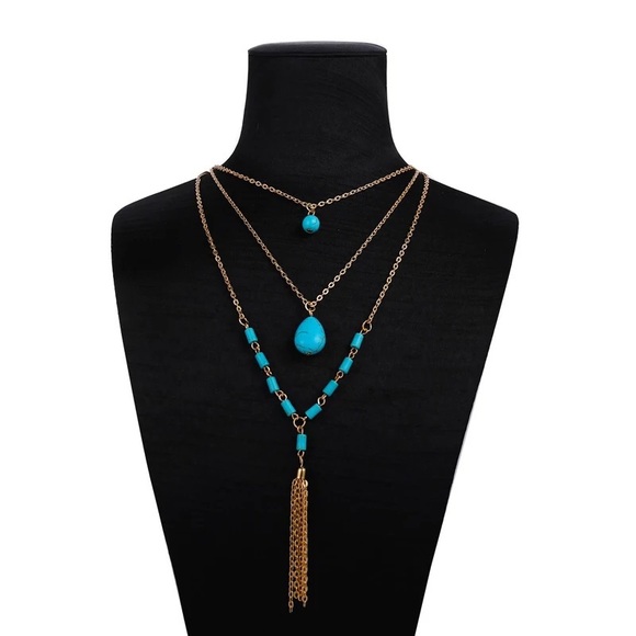 2xHP‼️3/$30 Tassel Boho Multilayer Gold Necklace - Picture 3 of 7